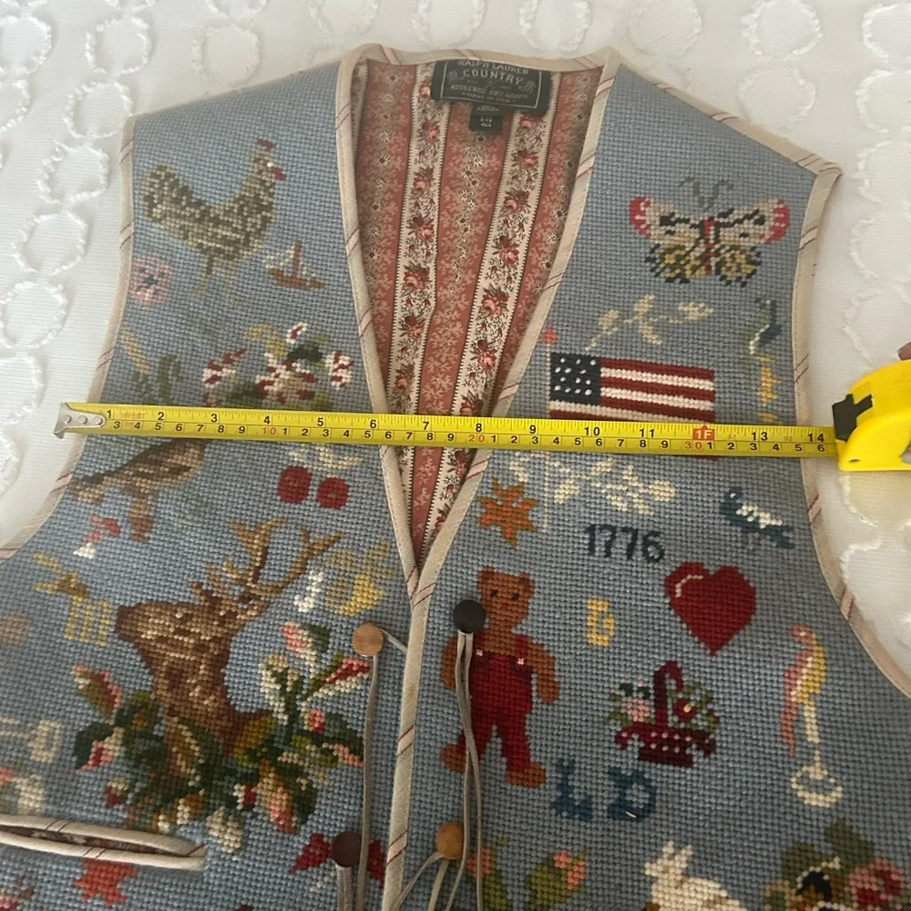 Ralph Lauren Kids Embroidered Vest with Blue and Red Accents - Picture 9 of 14